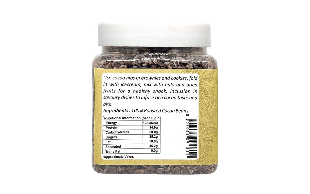 Puramio Roasted Cocoa Nibs    Plastic Jar  350 grams